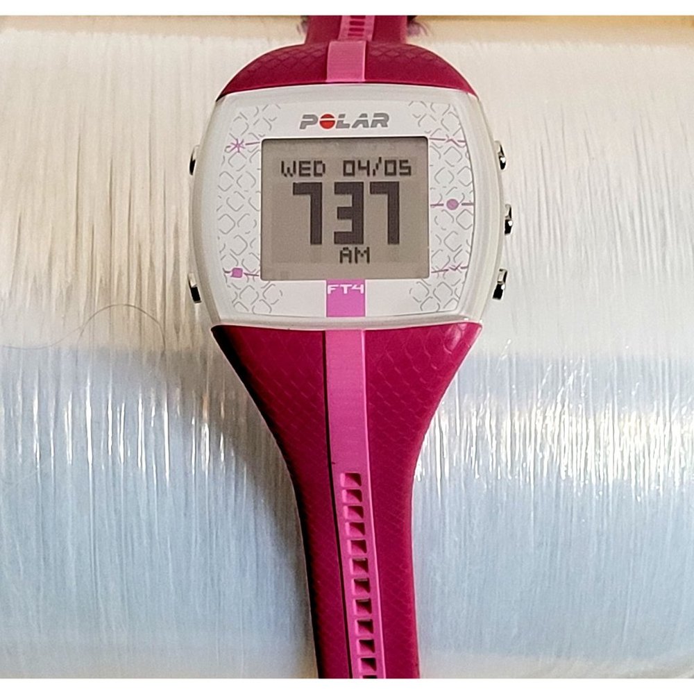 Pink Polar FT4 Fitness Watch Heart Rate Monitor Plastic New Battery Works